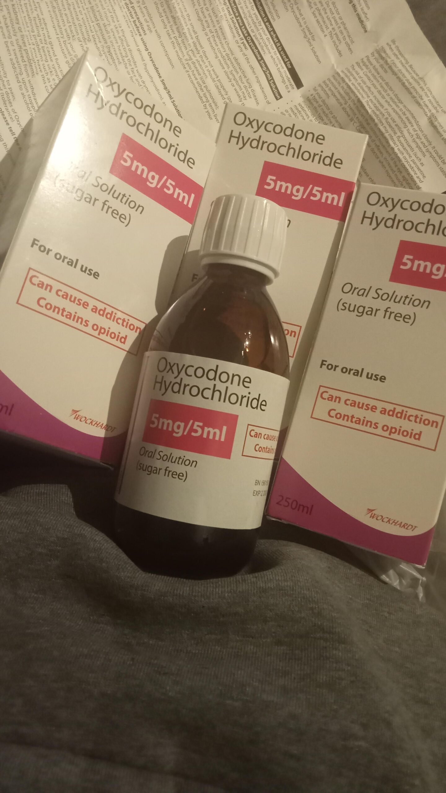 oxycodone hydrochloride 5mg 5ml oral solution sugar free